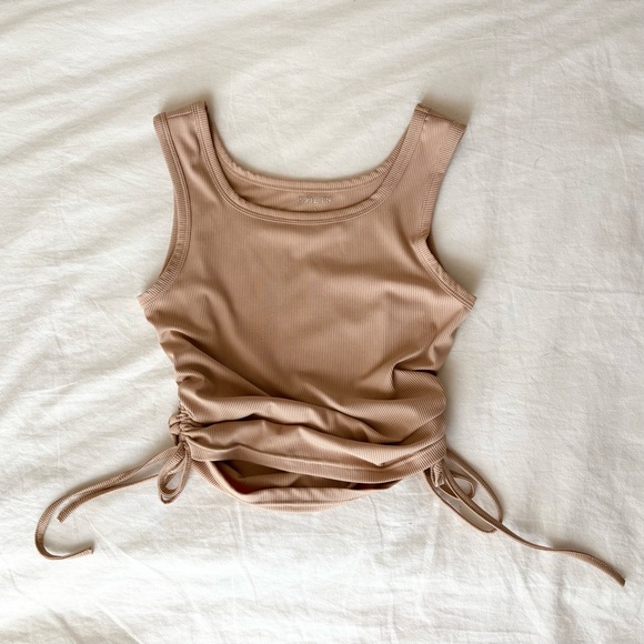 Tan/Beige Basic Ribbed Tank Top - Picture 4 of 9